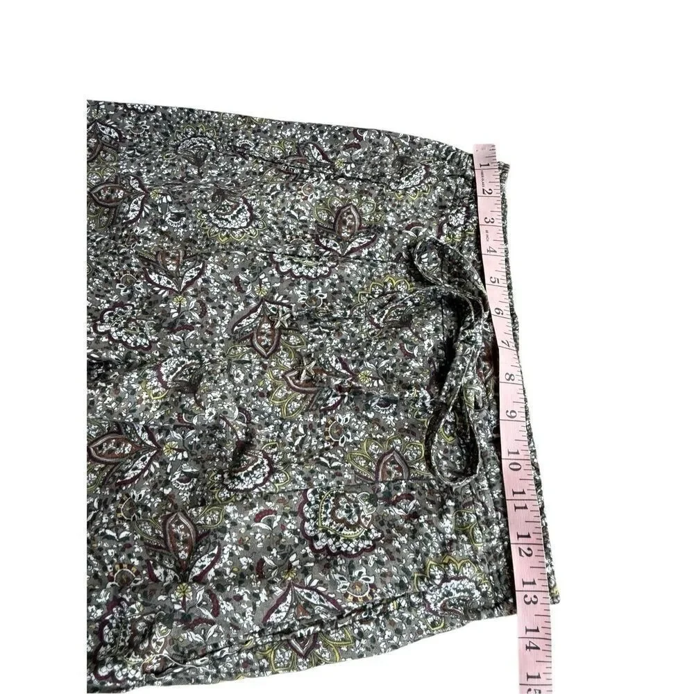 ZARA Floral Print Linen/Cotton Blend Pants Size XS